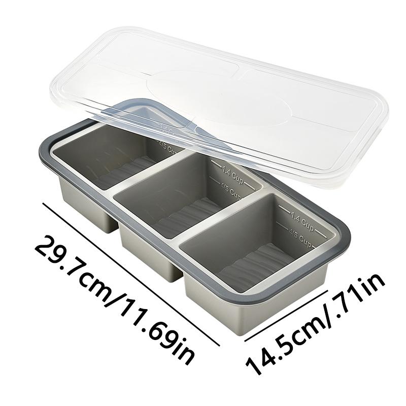 1pc Silicone Freezer Tray with Lid - Durable Kitchen Storage for Soup, Broth & Sauces Food Container Freezing Tray
