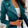Women's Fashion Slim Short Jacket Lapel Zipper Top  Winter Short-Blazer