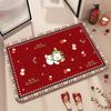 New Year'S Festive Diatom Mud Floor Mat, Dirt-Resistant And Easy To Take Care Of, Foot Mat, Water-Absorbing Quick-Drying Non-Slip Mat, Bathroom F