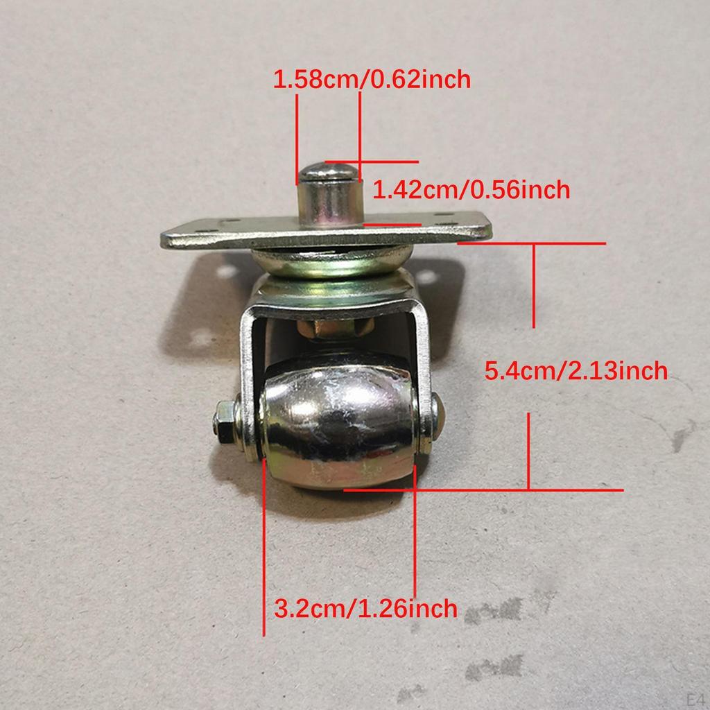 Piano Wheel Casters Multifunction Degree Rotation Metal Wear Resistant Easy Installation Replacement