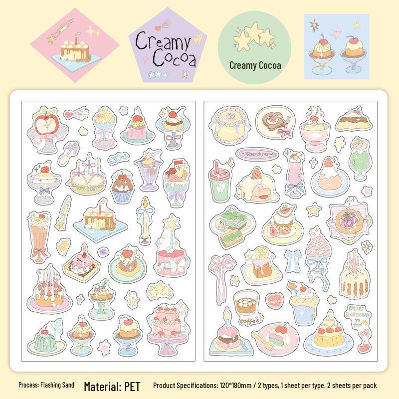 Infeel.Me Romantic PET Glitter Sand Floral Butterfly Planner Stickers