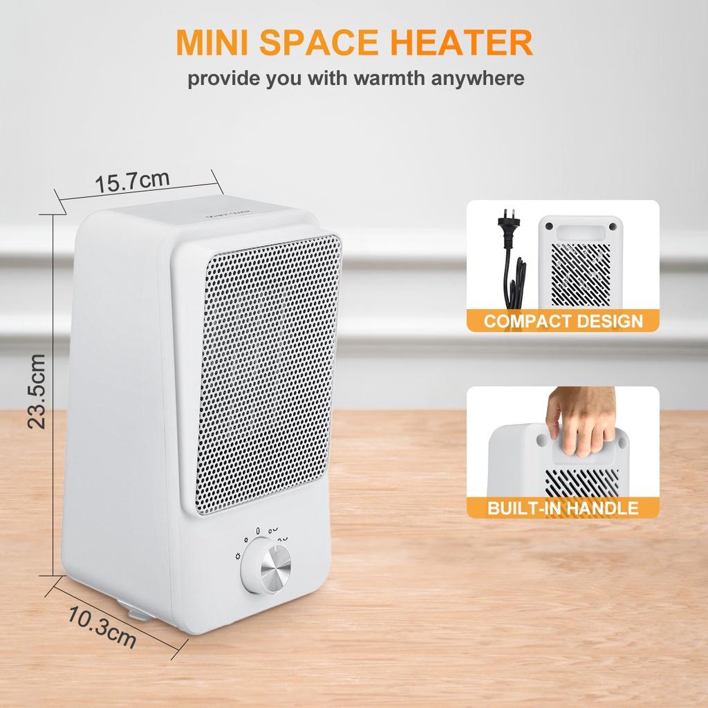 750W/1500W Electric Heater Portable Heating Fan Mini Desktop Air Cold Warm Heater Fan Winter 2Gear for HomeOffice