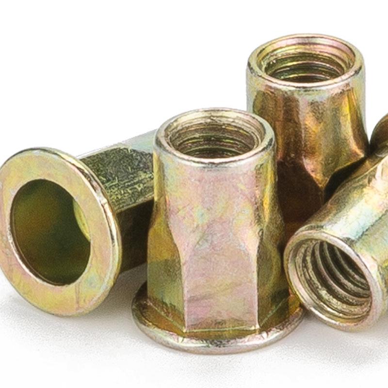 Color Zinc Semi-Hexagonal Flat Round Head Rivet Nut (M5/M6/M8)