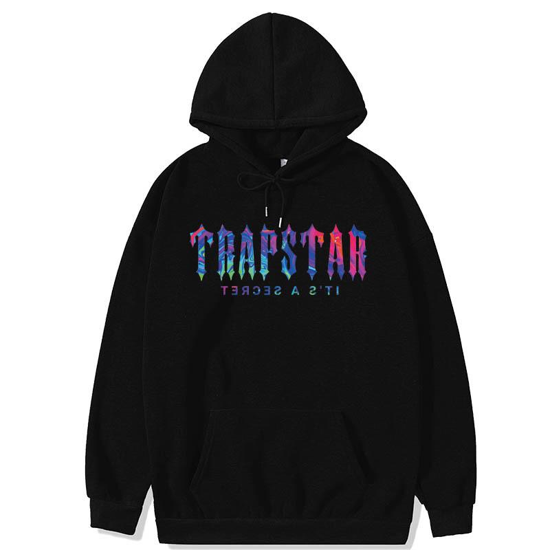 Cross-border Trapstar Alphabet Casual Street Youth Cotton Red and Black Printed Fleece Sweatshirt Sweatpants