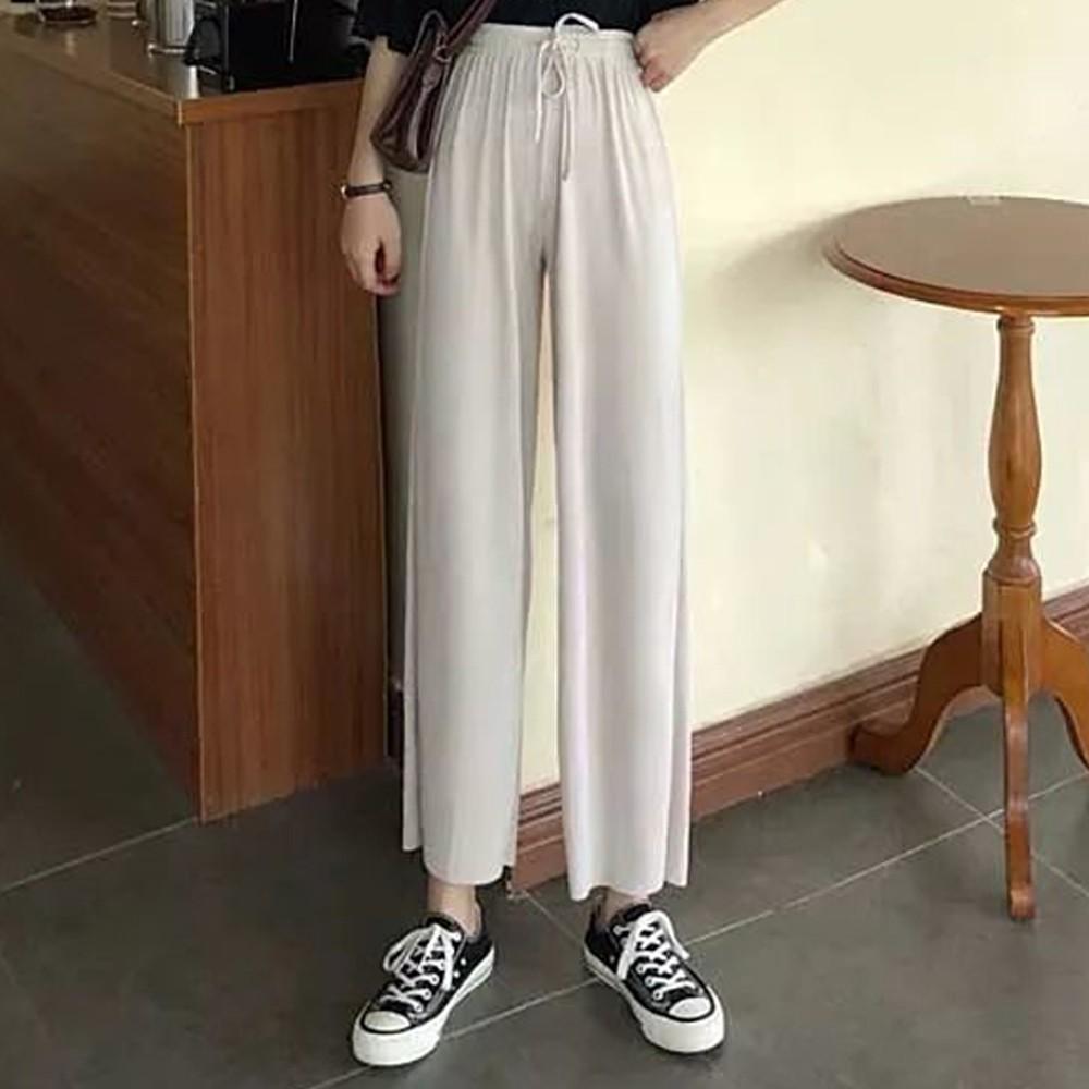 Buy High Waist Wide Leg Pants Korean 