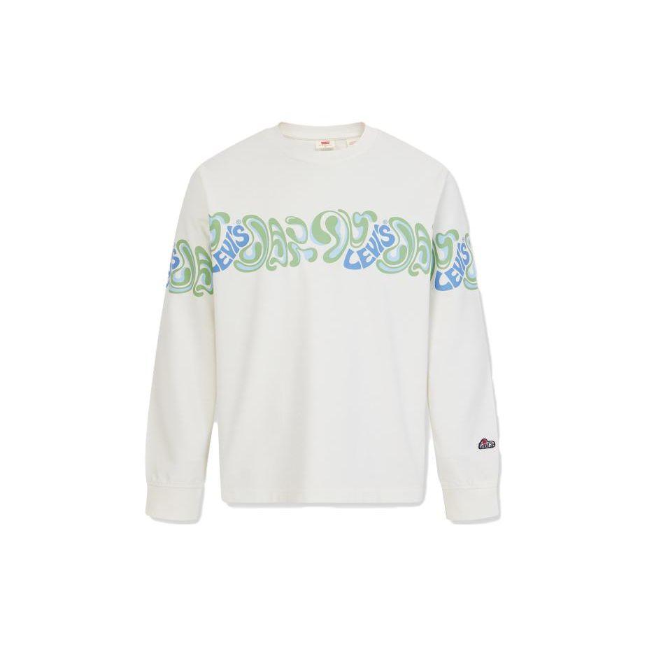 

Свитшот пуловер с круглым вырезом и принтом букв Levis FW23 Мужской свитшот Молочно-белый A6803-0000 L