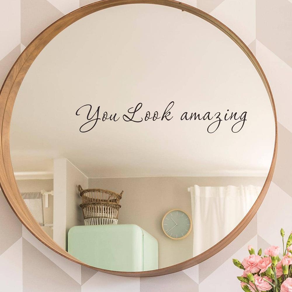 

English Slogan Bathroom Mirror Sticker for Beautification and Decoration