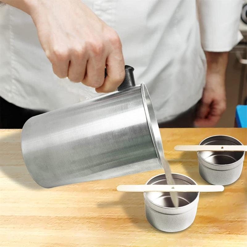 Candle Making Pouring Cup Dripless Pouring Spout Heat-Resistant Handle 101.4oz Wax Melting Cup for Candle Making