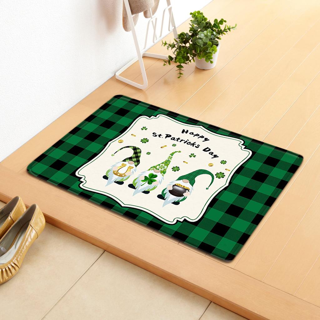 Irish Door Mat St. Patrick'S Day Absorbent Floor Mat Bedroom Shamrock Non-Slip Carpet