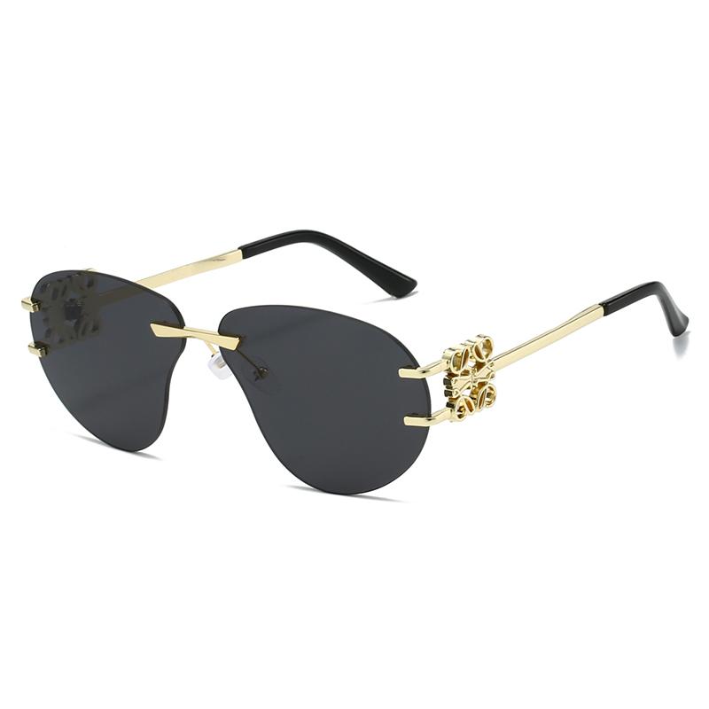 Oversized Pilot Sunglasses Men Trendy Fashion Vintage Rimless Brand Sun Glasses Women Outdoor Male Driving UV400 Eyewear