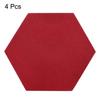 Uxcell Felt Coasters, 4-Piece Hexagonal Absorbent Pads for Drink Cups, Pots, Bowls, Vases, Red