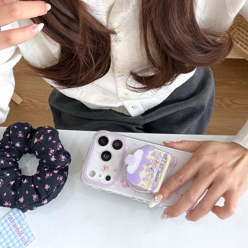 Korean Taro Paste Dessert Magnetic Stand iPhone Case for 17/16 Pro Max/15/14 - Girly Design