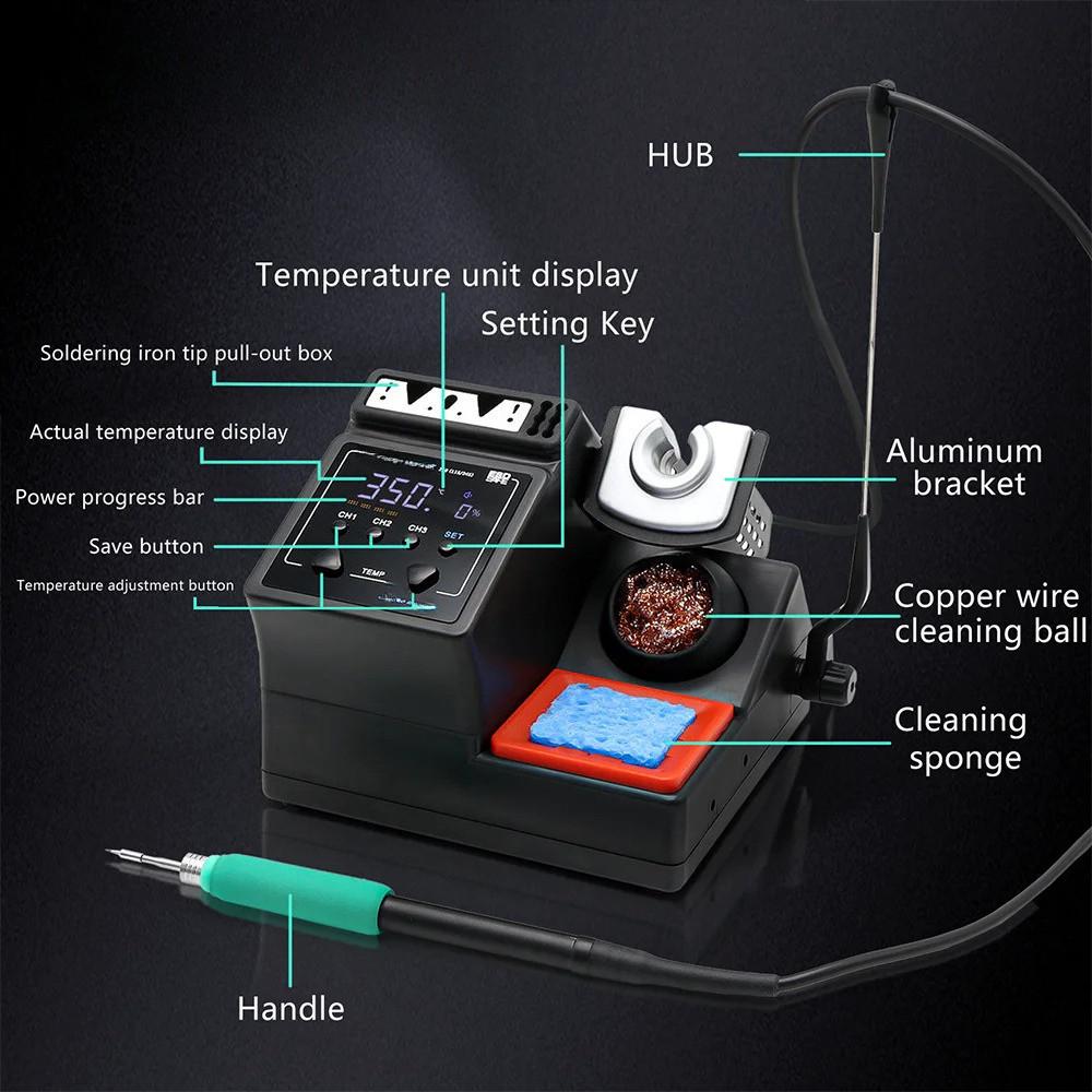 160W A9E Soldering Station Compatible Original Soldering Iron Tip 210/245/115 Handle Control Temperature Welding Rework Station