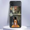 Cartoon B-BoJack Horsemans For Samsung Galaxy Z Flip 5 4 3 5G Phone Case Black Hard Cover ZFlip 5 4 3 Luxury Shockproof Bumper C