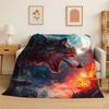 Fenrir Wolf Spirit Moon Dream Animal Flannel Blanket Soft Throw Blanket for Bedroom Living Room Bed Travel Camping Picnic Nap