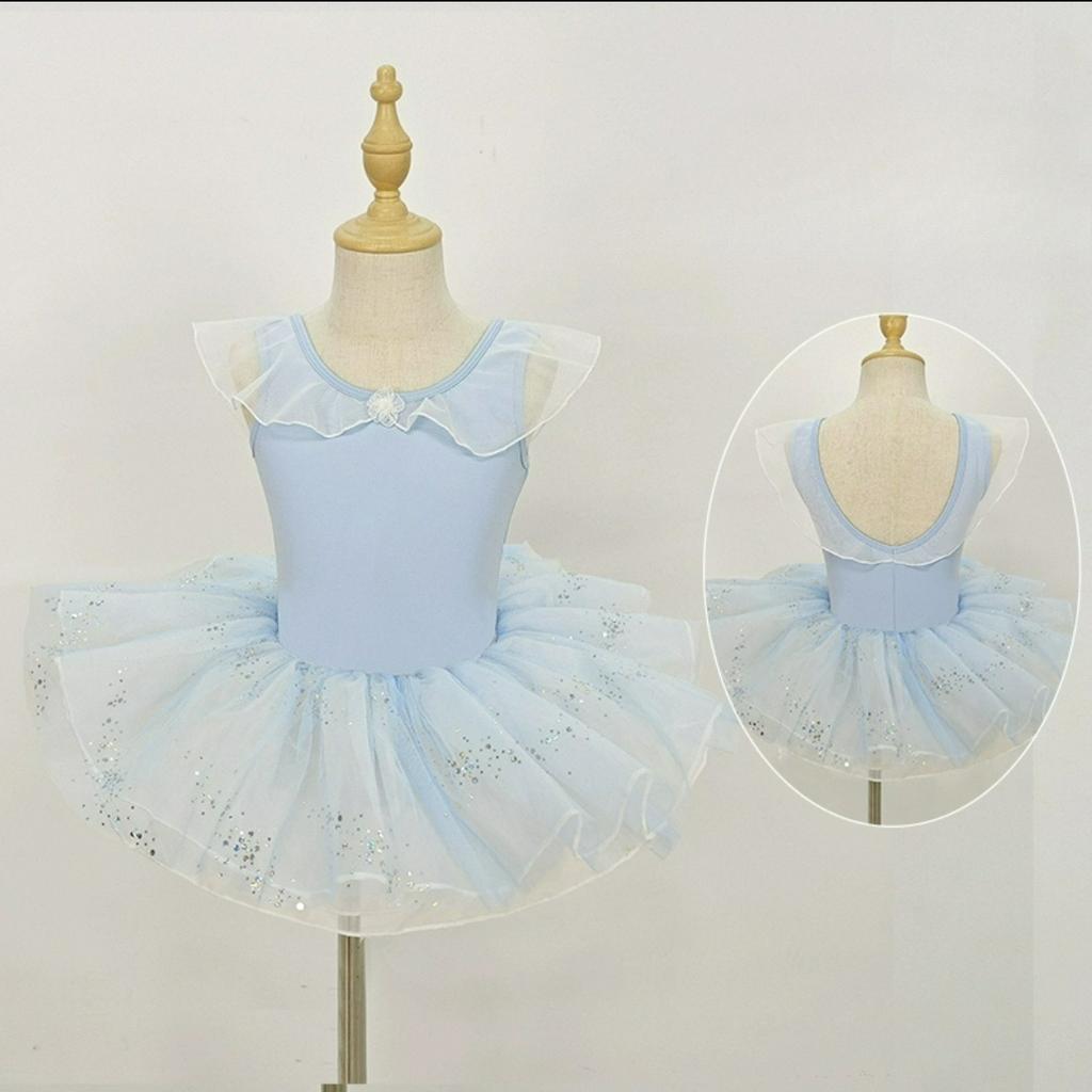 Kinder Tanzkleidung Sommer Kurzarm Übungstest Aufführung Tutu Rock Ärmellos Prinzessin Mädchen Ballett Kostüm