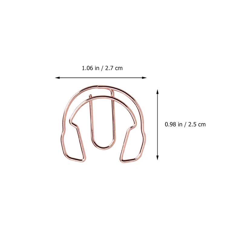 10pcs Music note-shaped paper clips, rose gold paper clips, decorative bookmarks, office stationery, cute clips.