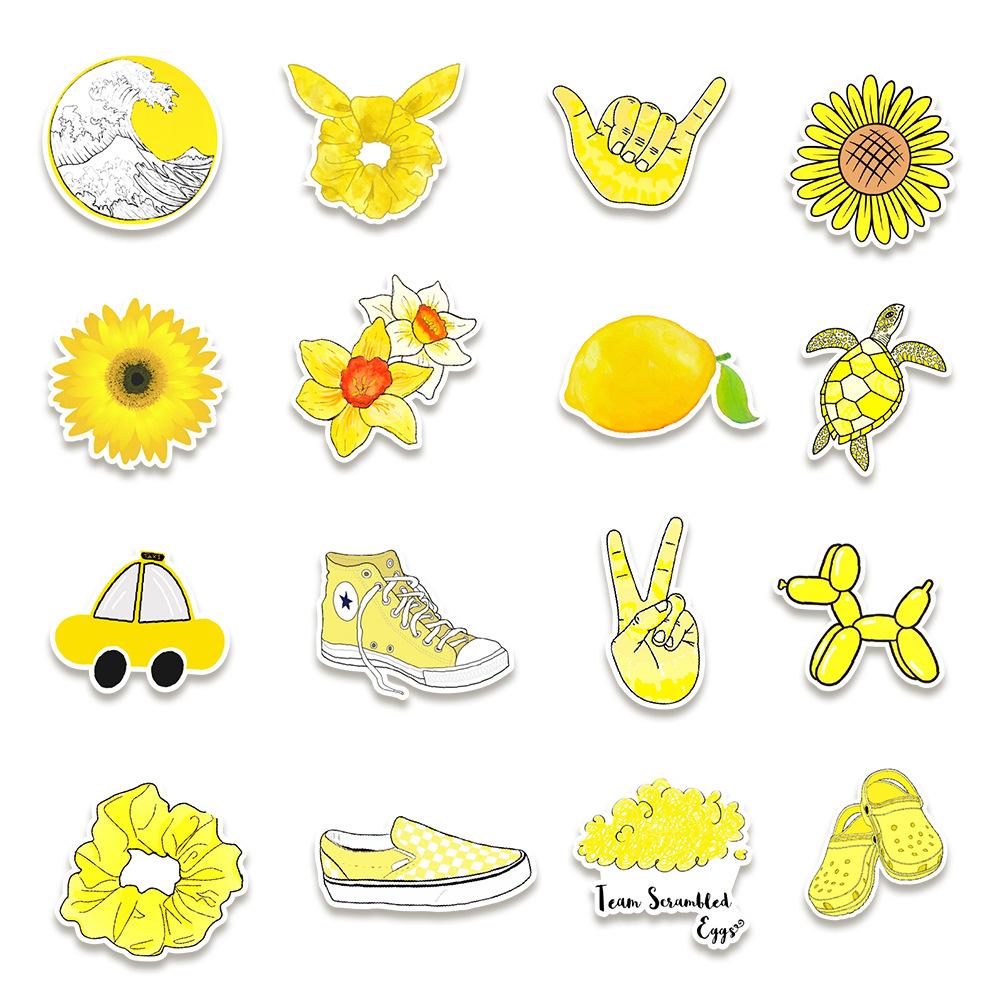 50 New Yellow Graffiti Stickers Balance Bike Laptop Mobile Phone Waterproof Stickers