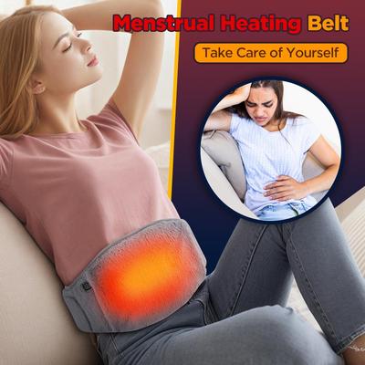 Electric Heated Lumbar & Uterine Warmer Belt - Plush Waistband for Warmth & Cold Protection
