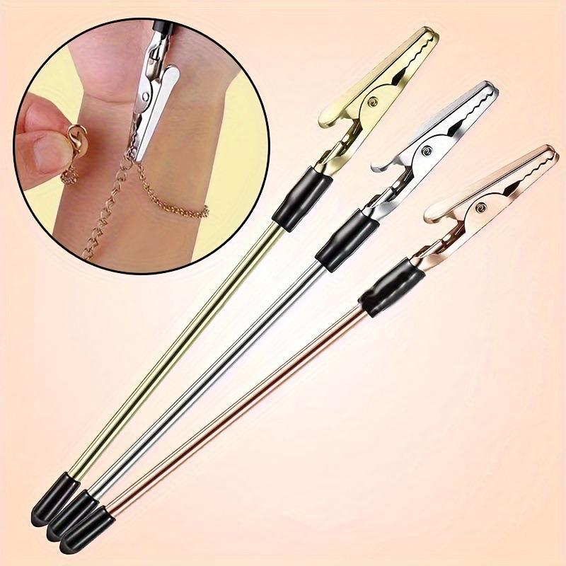 Jewelry Bracelet Jewelry Wearing Assistant Tool Gold Iron Rod Multi functional Crocodile Clip Memo Clip 155mm