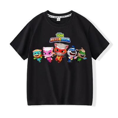Talking Tom Anime T-Shirt Summer Children 100%cotton T-shirt Cute Cartoon Boy Girl Tops Baby Toddler Short Sleeve Kids Clothes