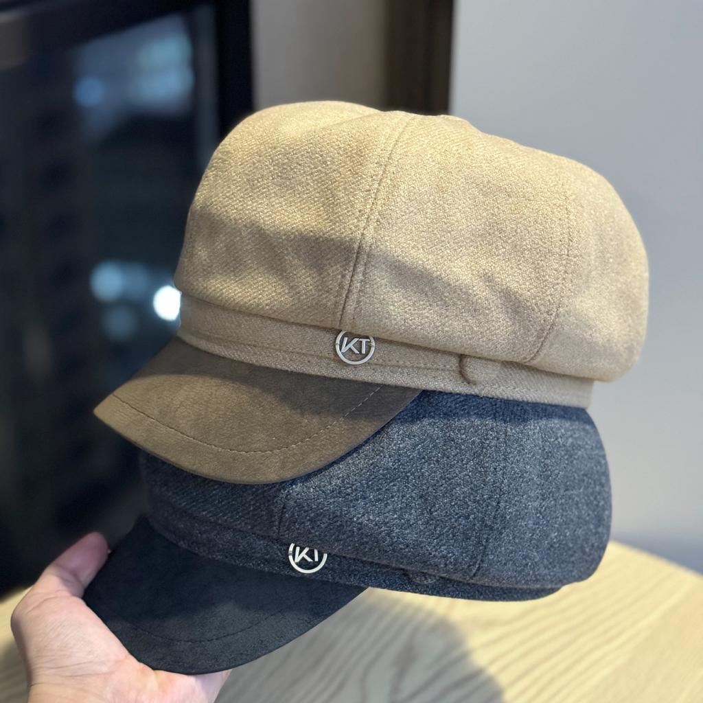 Women's Autumn and Winter Korean Style Versatile Duck Beret British Style Face Showing Newsboy Hat Trend