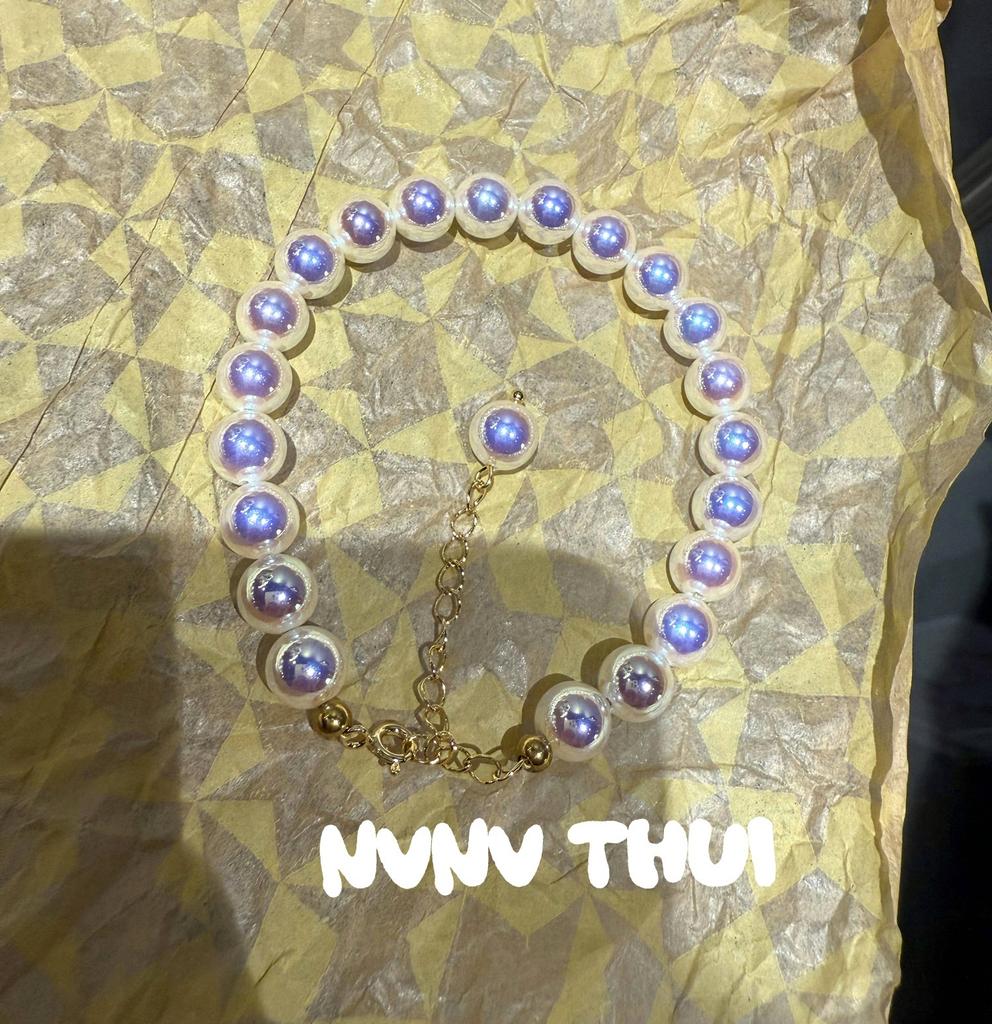 Jewelry, Ruth O Daytime Women'S Pink Pearl Bracelet, Thousand Celebrities Strong Light Colorful Aurora Seawater Bead Bracelet