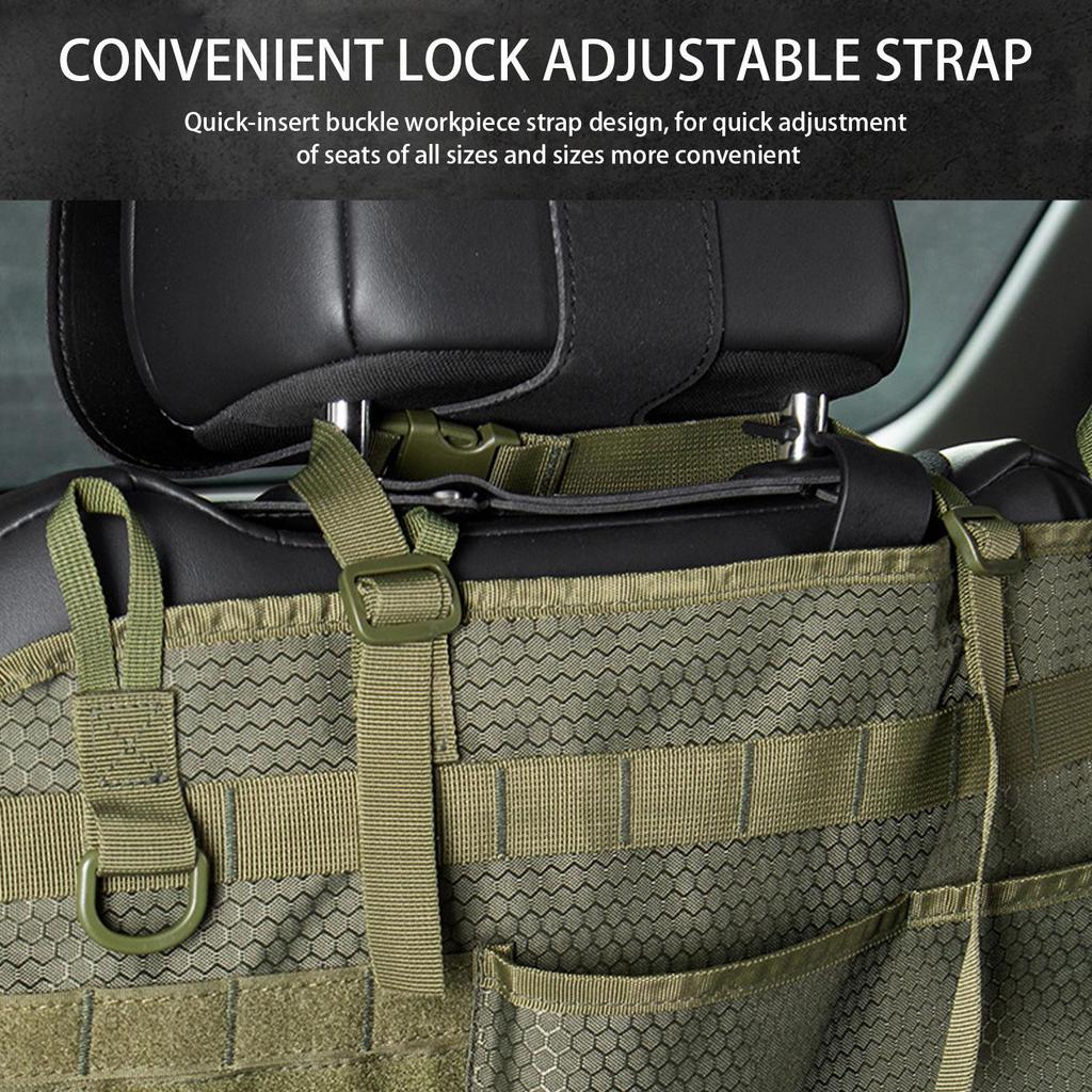 Car Seat Organizer Backseat Seat Back Organizer 8 Storage Pocket Design 900D Oxford Kick Protector for SUV Truck Bed Vehicle
