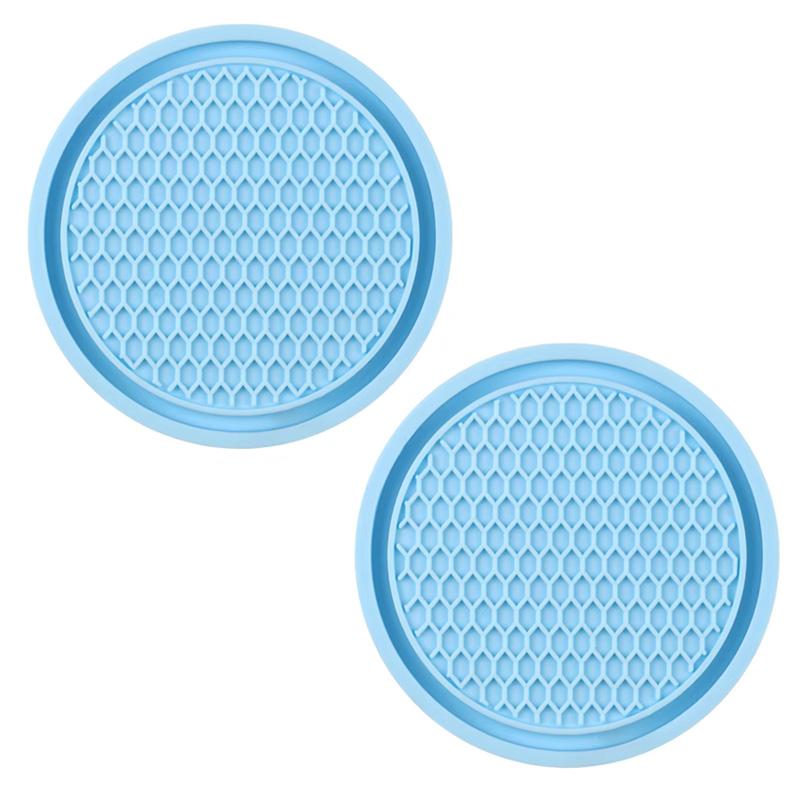 2Pcs Car Bling Rhinestone Cup Holder Drink Pad Interior Decoration Anti-slip Mat Round Durable Coaster Heat Resi Car Accessories
