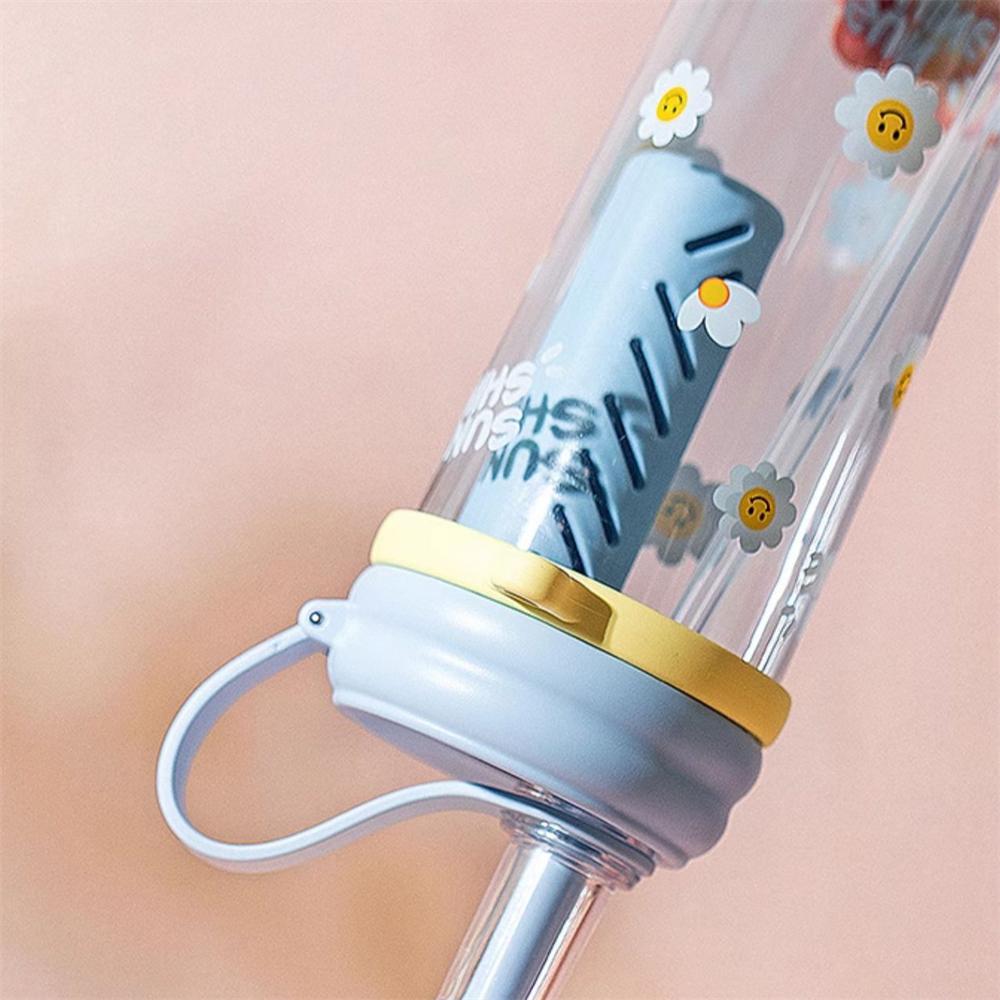 Summer Sports Plastic Water Cup Going Out Portable Student Straw Cup Cartoon Printed Small Fresh Water Cup For Home 900ml