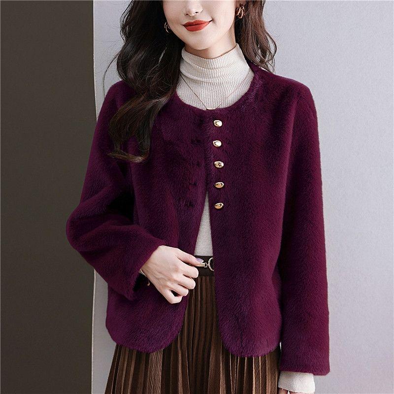 Women's Short Mink Velvet Coat - Autumn/Winter, Plus Size, Thick Fur Cardigan
