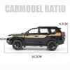 Model auta Toyota Land Cruiser Prado v mierke 1/32, simulácia tlakovo odlievaných hračiek pre terénne vozidlá so zvukovým a svetelným darčekom pre deti