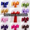 Wedding Decoration Satin Chair Sash Colour Design Bow Tie Birthday Party Festival Hotel Show Shiny Look Luxury Dining Room