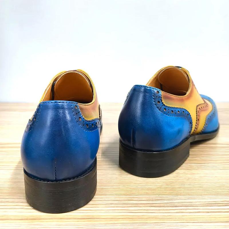 Fashion Deluxe Brogue Shoes for Men Elegant Genuine Leather Social Dress Business Wedding Evening Party Lace Up Fashion Leather Shoes