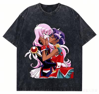 Revolutionary Girl Utena Tvättad T-shirt 2026 Ny Modell personlighet Kläder skjorta Vintage Lös Året runt kläder Retro Klassisk