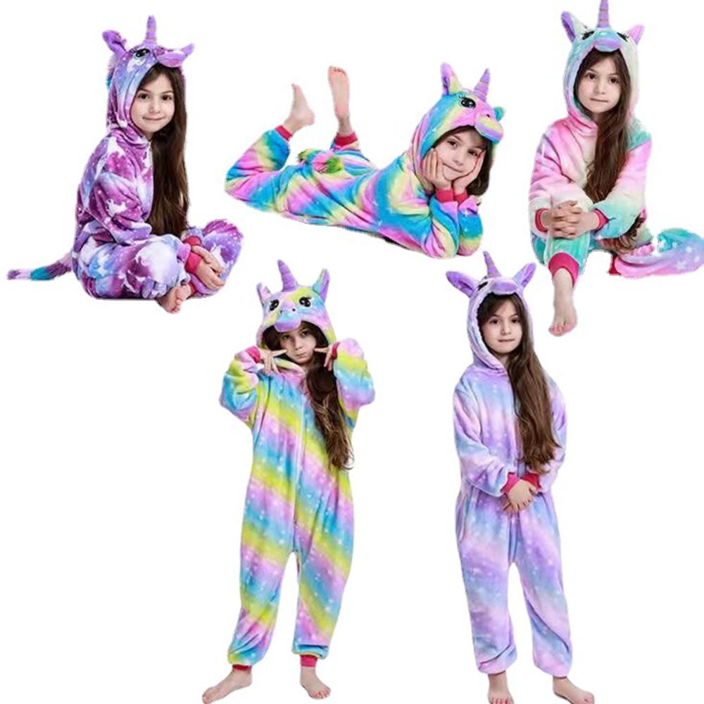 

Animal Wolf Kigurumi Pajamas For Children Men Women Unicorn Sleepwear Winter Fleece Overalls Anime Kids Pajamas Parent-child outfit
