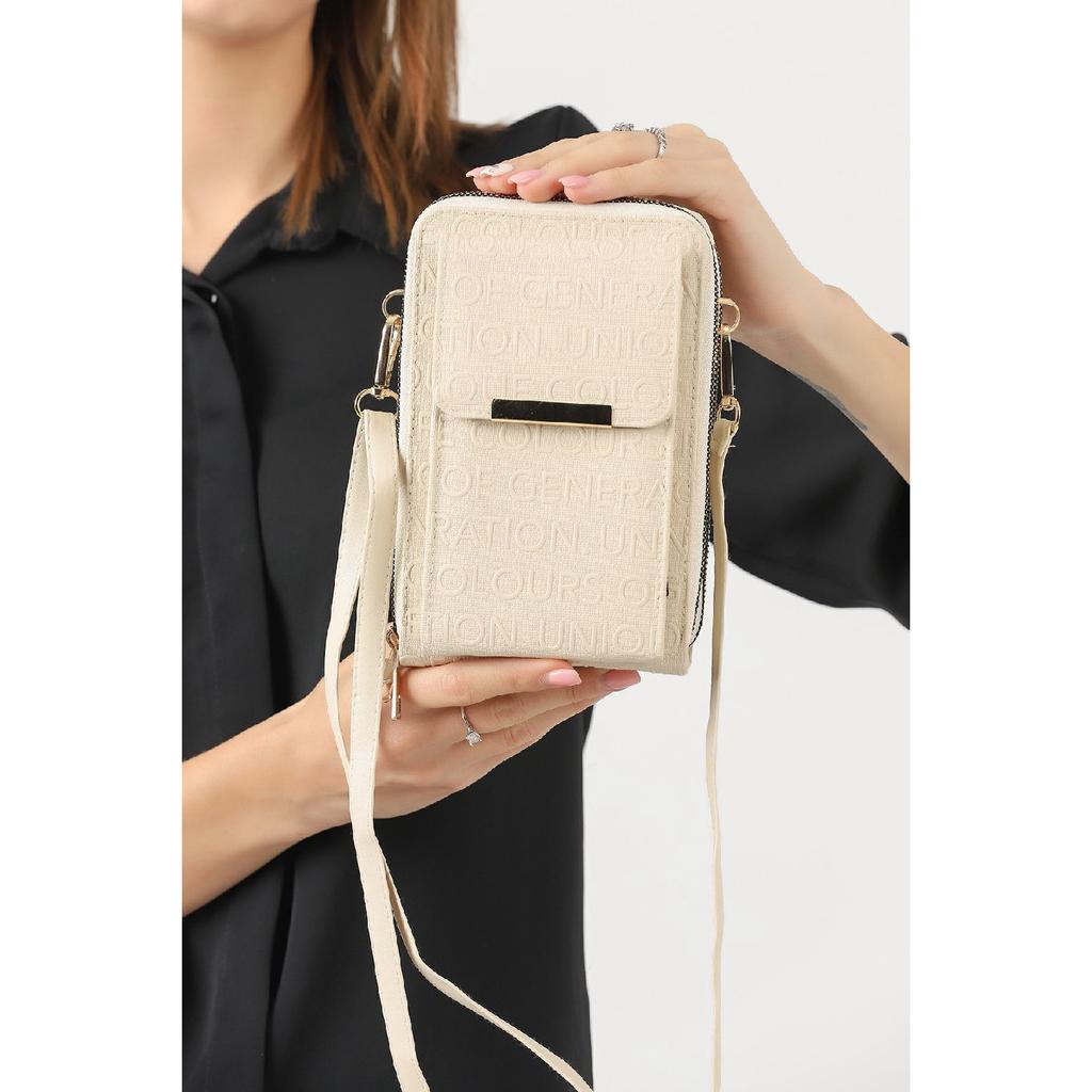 Unique Market Schwarze Damen-Handy-Umhängetasche mit 3 Fächern