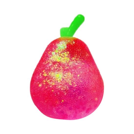 Shapeable Glitter Pear Squeeze Toy Stress Relief Transparent Pear Squeeze Toy Slow Rising Decompression Fruit Sensory Fidget