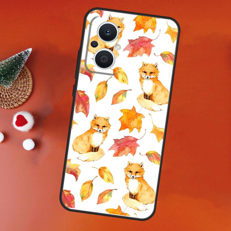 Autumn Leaves Fall Fox Case For OPPO Find X8 X6 X9 Pro OPPO Reno 7 8 Lite 10 11 12 13 14 Pro 11F 12F 13F 14F Cover