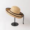 Korean Version of the New Fashion Lashing Bow Rolled Edge Raffia Basin Hat Outdoor Travel Sun Protection Visor Straw Hat