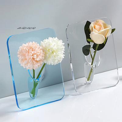 Modern Acrylic Photo Frame Vase Floral Desktop Plant Holder For Office Home Wedding Table Centerpiece Decor Artistic Flower Vase