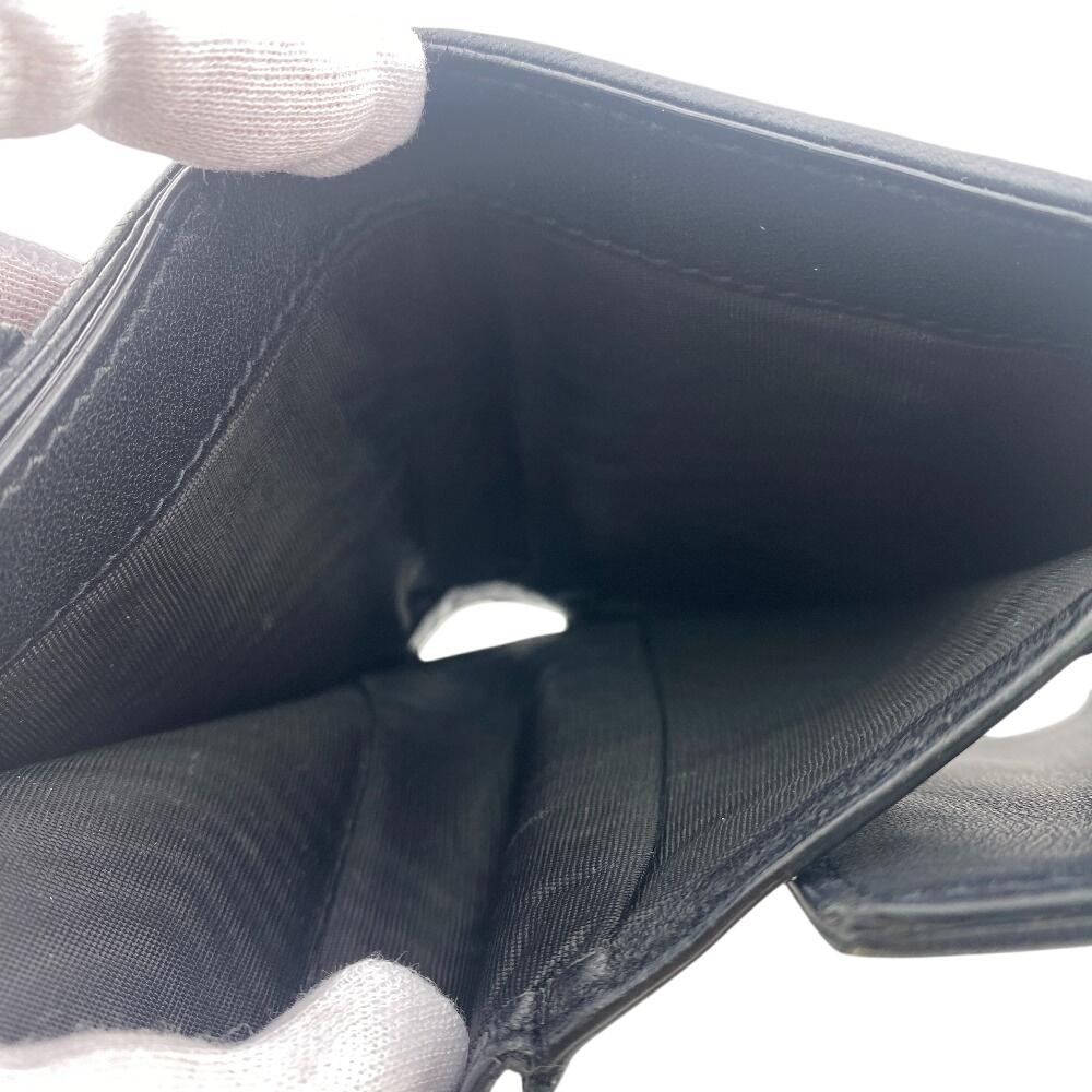 Dior Compact Wallet Canage Lambskin Lady Dior Tri-fold Wallet Black Lambskin Used