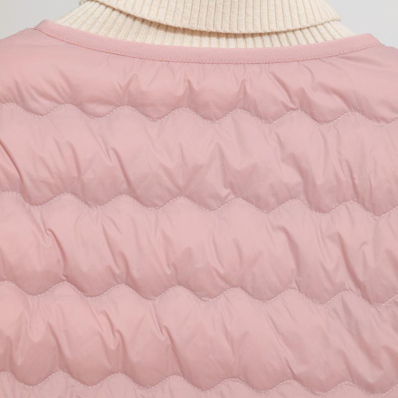 Korean Style Lightweight Collarless Down Jacket for Women