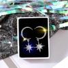Korean Asymmetrical Star & Moon Tassel Earrings - 925 Silver Needle with Diamonds