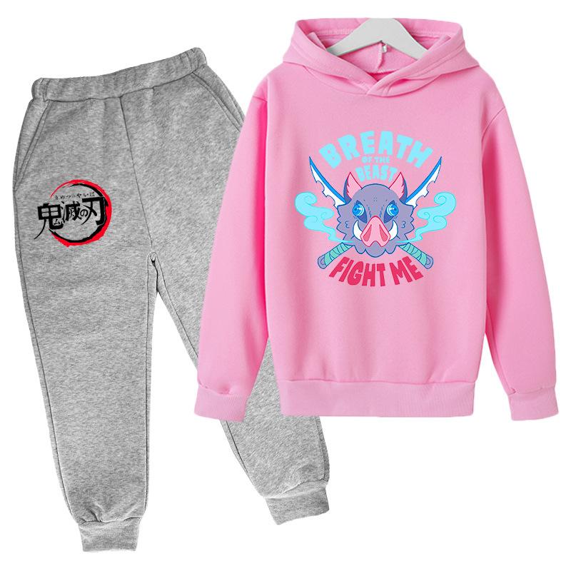 Svetr+kalhoty sportovní oblek pro chlapce a dívky, mikina s kapucí, periferní svetr s digitálním potiskem Ghost Blade