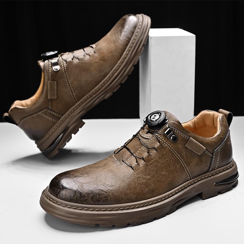 Designer Brand Men's Genuine Leather Shoes Anti-skid Casual Shoes Men's Camping Shoes Park Walking Shoes Versatile Free Delivery