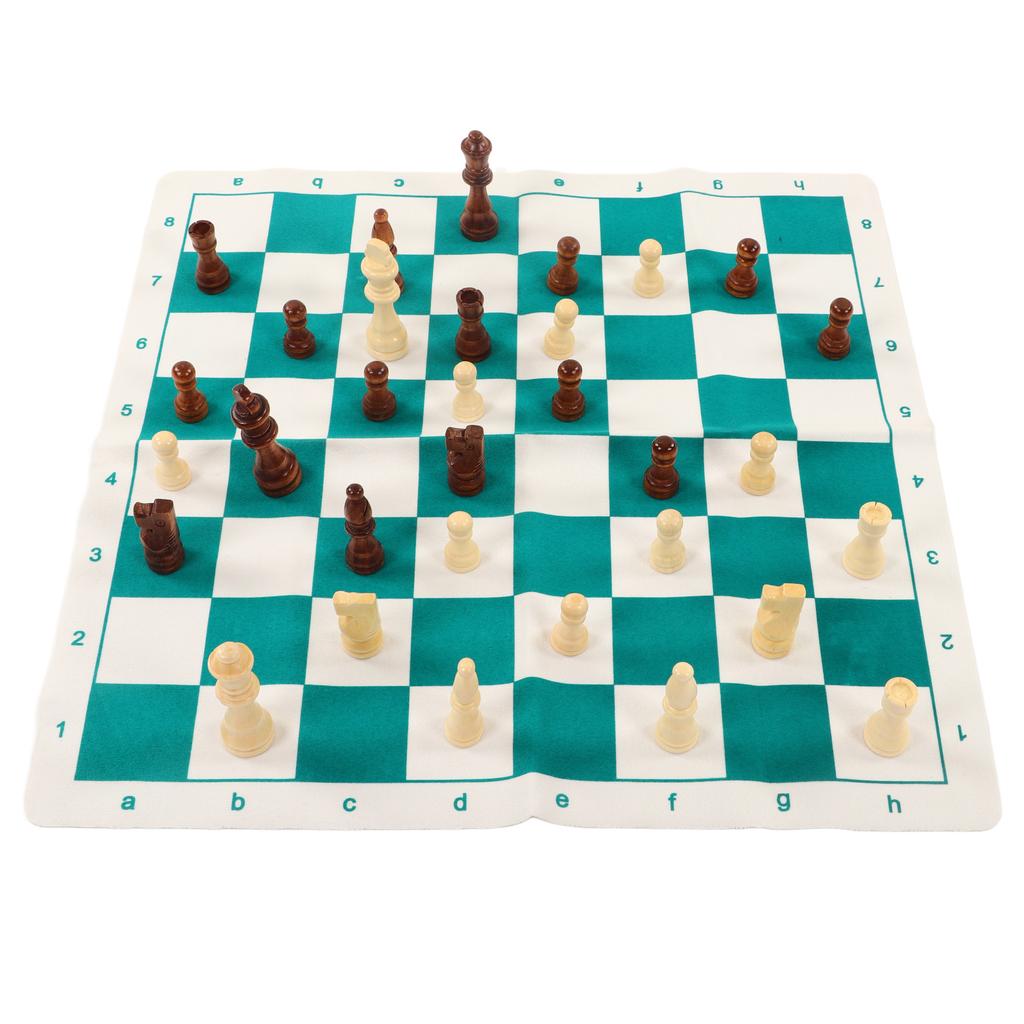 Internationales Schachspiel Schachfiguren mit PU Schachbrett Partys Schachbrettspiel-Set