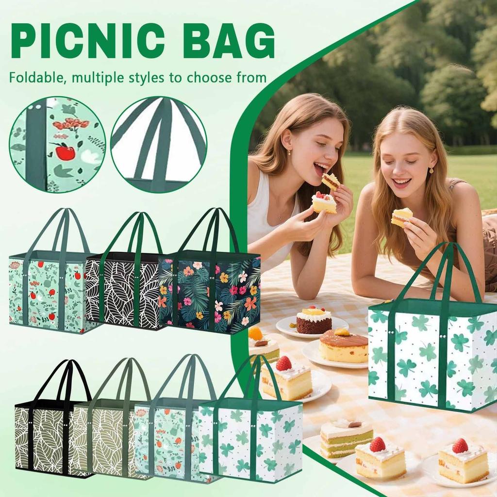 Shopping Bags, Reusable Shopping Bags, Reinforced Bottom, Foldable Tote Bags