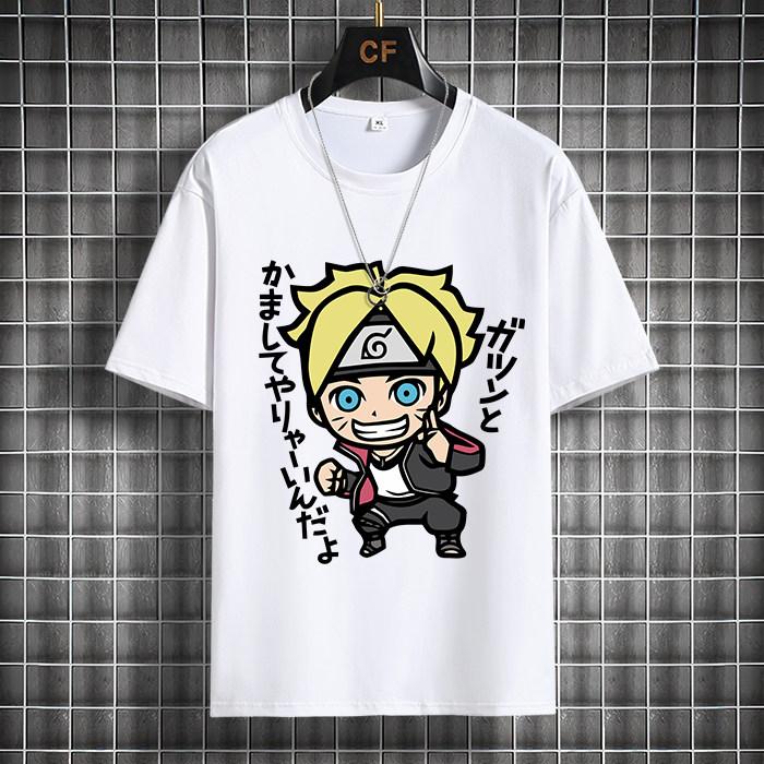 Naruto Casual White Childrens Tshirt Summer New Anime Peripheral Printed Parentchild Outfit Pure Cotton Fashionable Tshirt