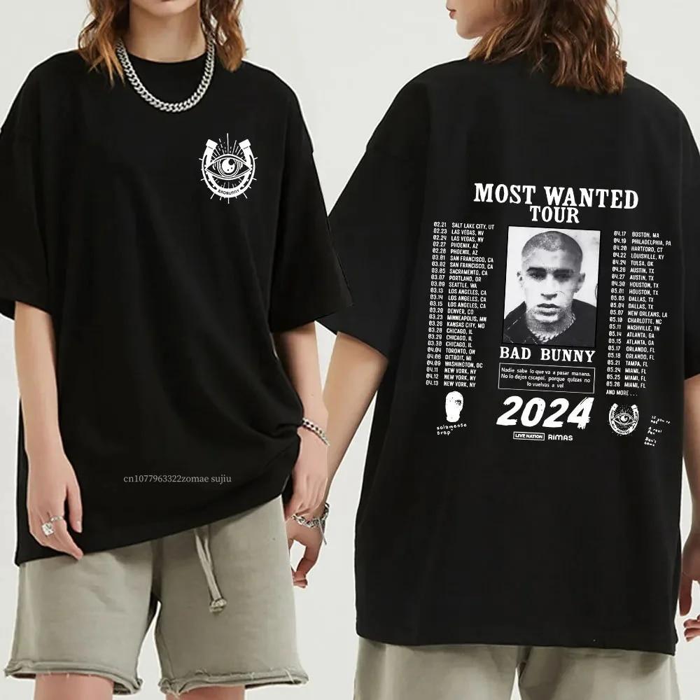 

Футболка Bad Bunny Most Wanted Tour 2024 Nadie Sabe Lo Que Va A Pasar Футболка унисексана Винтажные футболки унисекс в стиле хип-хоп Уличная одежда